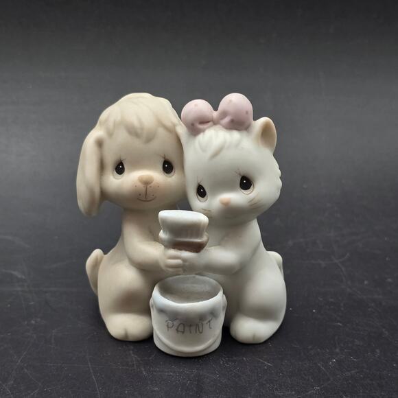 Precious Moments 1991 True Blue Friend Cat Dog Figurine - Picture 1 of 9